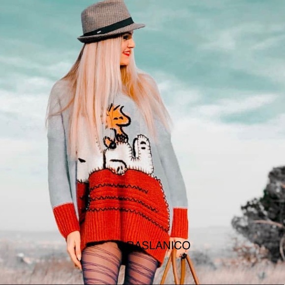 ZARA Snoopy Peanuts Jacquard Sweater - Picture 2 of 8